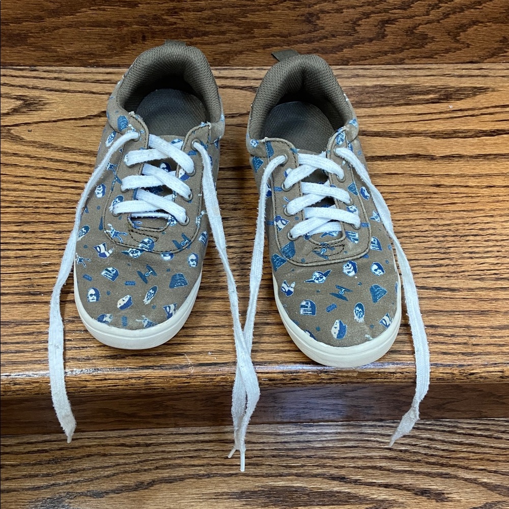 Gap Kids/Star Wars Khaki and Blue Kids Lace Up Sneakers Size 3